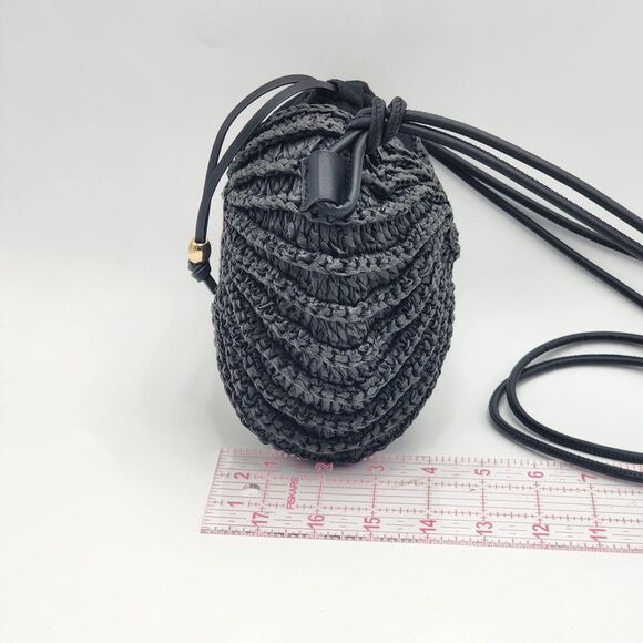 H&M RARE Shell Shaped Straw Rattan Drawstring Crossbody Bag - Picture 11 of 11
